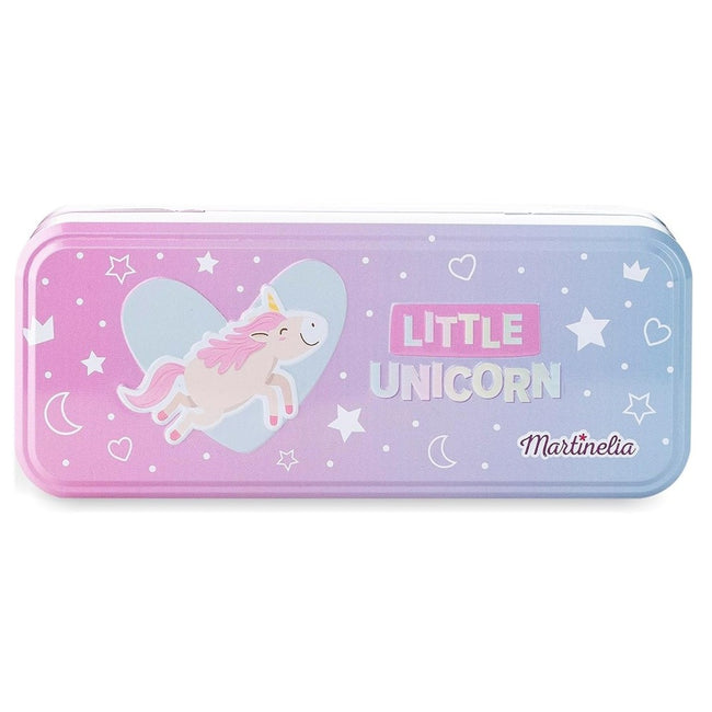 Martinelia Little Unicorn zestaw kosmetyczny dla dzieci w metalowym pudełku z 3 poziomami