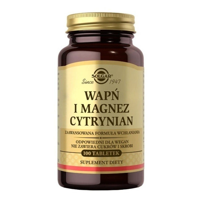 Solgar Wapń Magnez Cytrynian suplement diety 100 tabletek