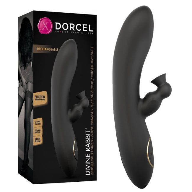 Marc Dorcel Divine Rabbit wibrator typu króliczek ze stymulacją punktu G oraz łechtaczki Black