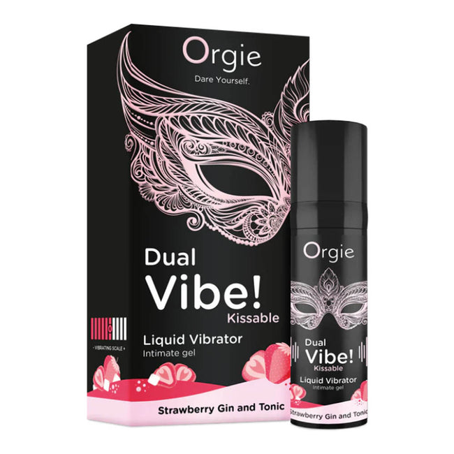 Orgie Dual Vibe! Kissable Liquid Vibrator wibrujący żel intymny Strawberry Gin and Tonic 15ml