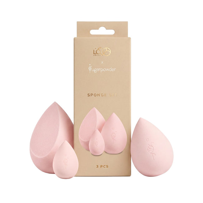 LOVRO Lovro x SugarPowder Sponge Set zestaw 3 gąbeczek do makijażu
