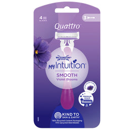 Wilkinson My Intuition Quattro Smooth Violet Blooms maszynka jednorazowa dla kobiet 3szt