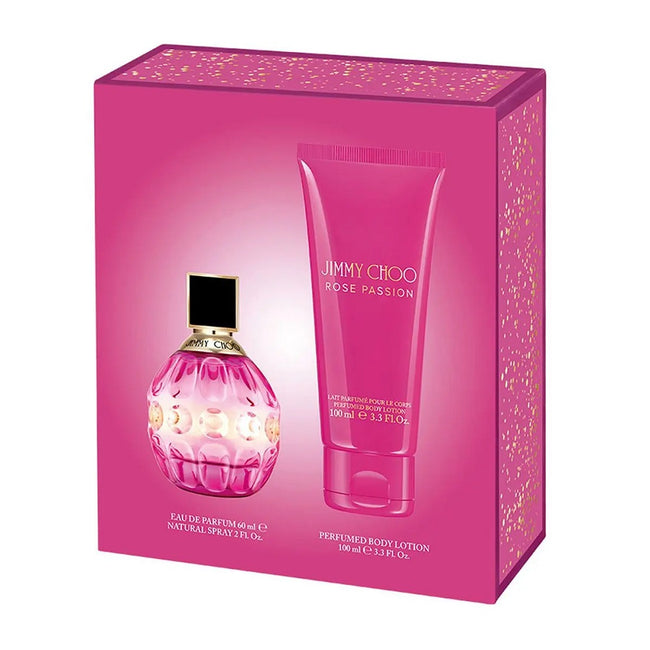Jimmy Choo Rose Passion zestaw woda perfumowana spray 60ml + balsam do ciała 100ml