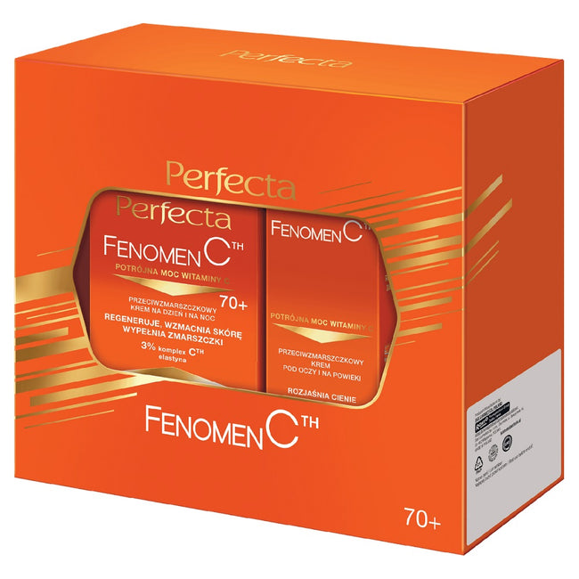 Perfecta Fenomen C zestaw przeciwzmarszczkowy krem do twarzy 70+ 50ml + przeciwzmarszczkowy krem pod oczy i na powieki 15ml
