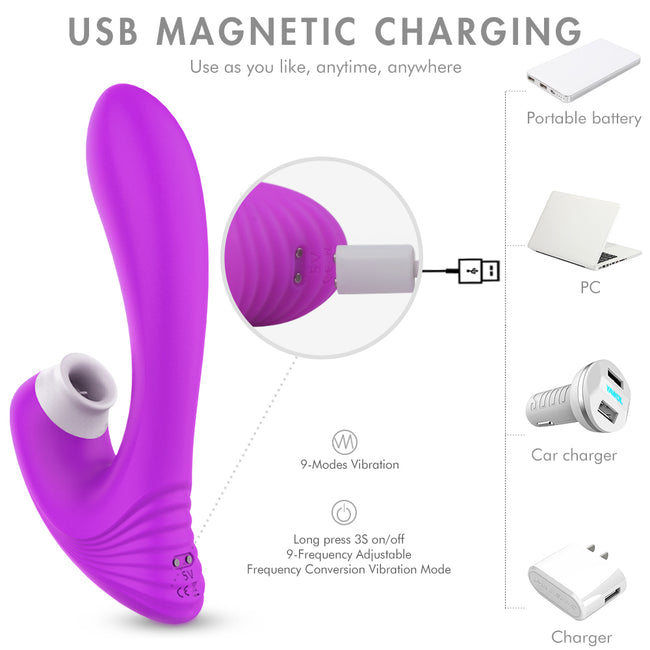 S-HANDE Dawn stymulator łechtaczki z 9 trybami wibracji Purple