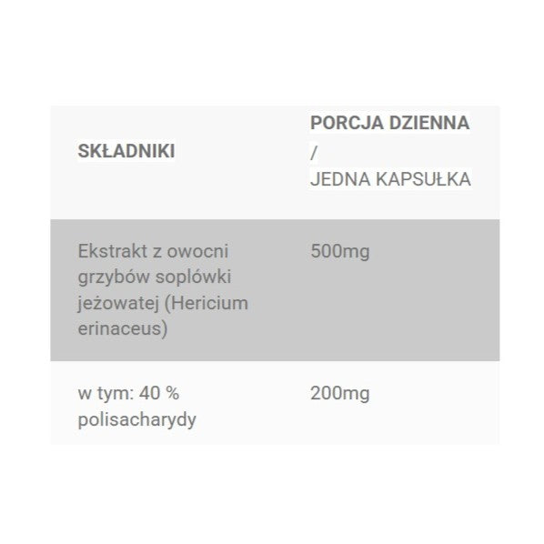 Progress Labs Lion's Mane 500mg suplement diety 60 kapsułek