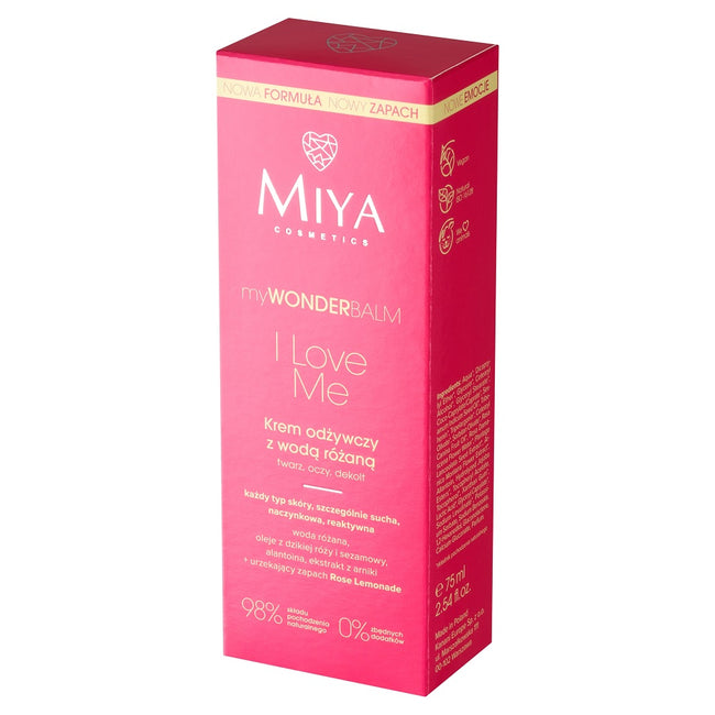 Miya Cosmetics myWONDERBALM I Love Me krem odżywczy z wodą różaną 75ml