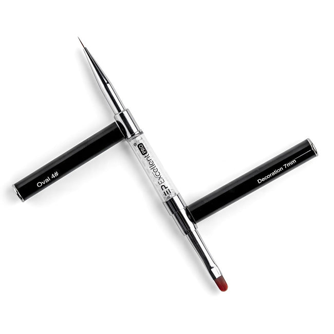 Excellent PRO Decoration pędzelek 2w1 z cyrkoniami Oval #4 7mm