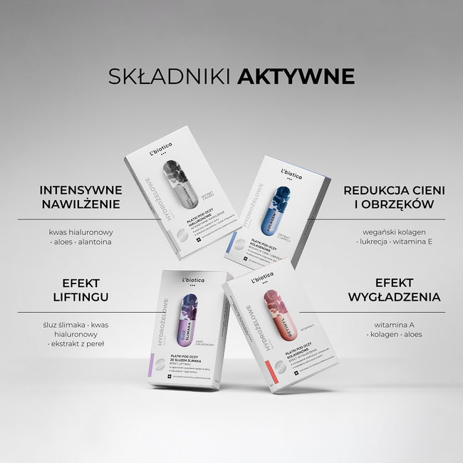 L'biotica Kolagenowe płatki pod oczy redukujące cienie i obrzęki 3 pary