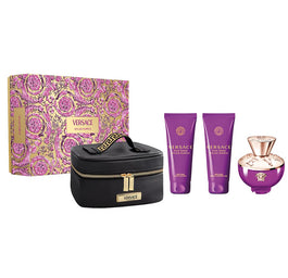 Versace Dylan Purple Pour Femme zestaw woda perfumowana spray 100ml + żel pod prysznic 100ml + balsam do ciała 100ml + kosmetyczka
