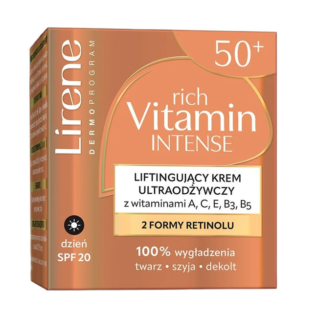 Lirene Rich Vitamin Intense liftingujący krem odżywczy na dzień SPF20 50ml