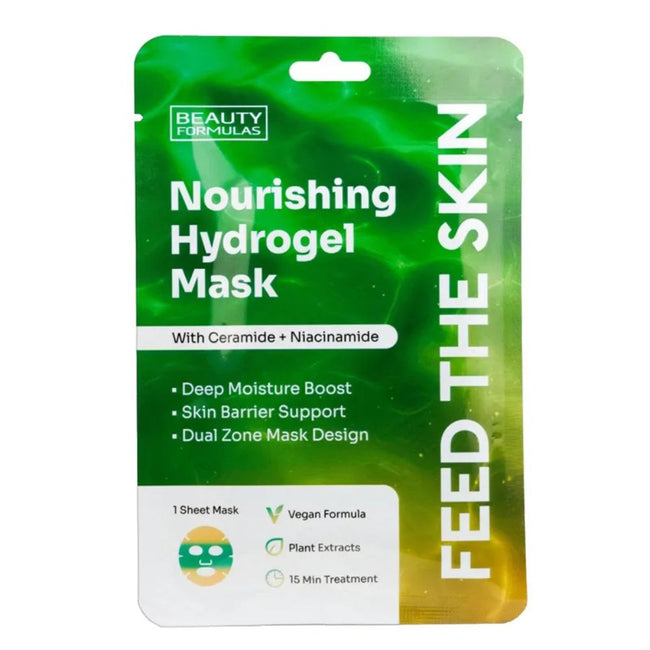 Beauty Formulas Nourishing Hydrogel Mask hydrożelowa maska odżywcza z ceramidami i niacynamidem 1szt.
