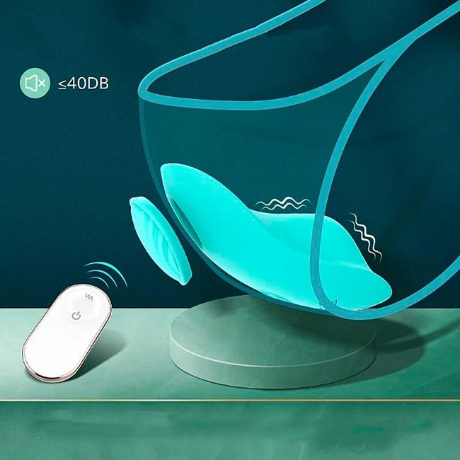 S-HANDE Leaf-RTC dyskretny zdalnie sterowany wibrator typu panty z 9 trybami wibracji Light Blue