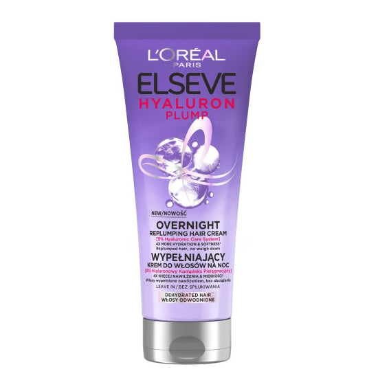 L'Oreal Paris Elseve Hyaluron Plump wypełniający krem do włosów na noc bez spłukiwania 200ml