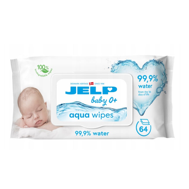 JELP Aqua Wipes chusteczki nawilżane 99.9% wody 64szt