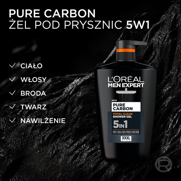 L'Oreal Paris Men Expert Pure Carbon Total Clean żel pod prysznic 5w1 1000ml