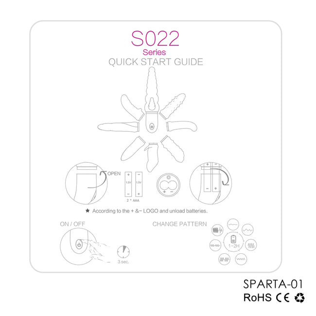 S-HANDE Sparta I wibrator z 9 trybami wibracji Red Rose