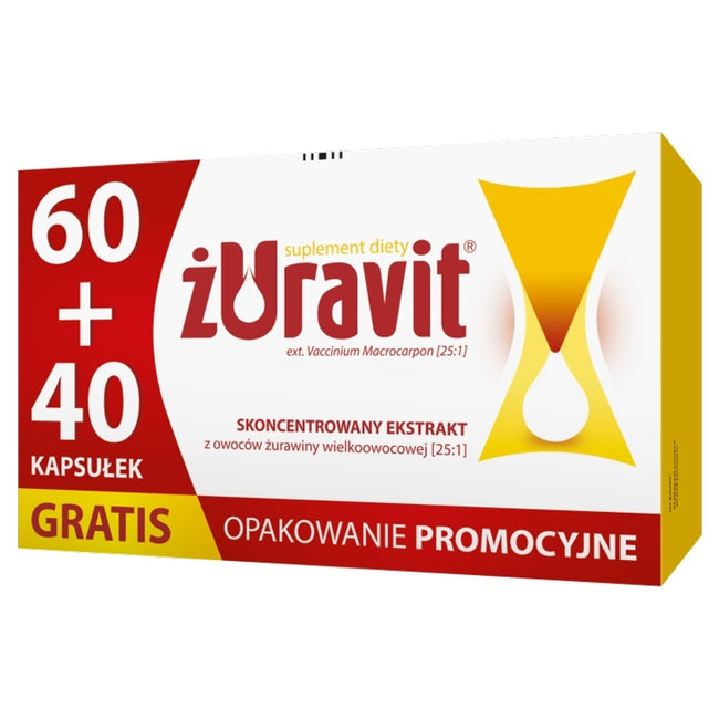 Żuravit Suplement diety na infekcje dróg moczowych 100 kapsułek