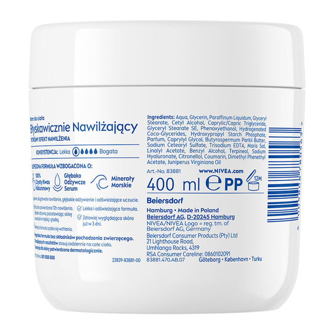 Nivea Intensive Moisturising błyskawicznie nawilżający krem do ciała 400ml
