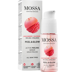 MOSSA Peel & Glow aktywne serum złuszczające na noc z maliną i borówką brusznicą 30ml