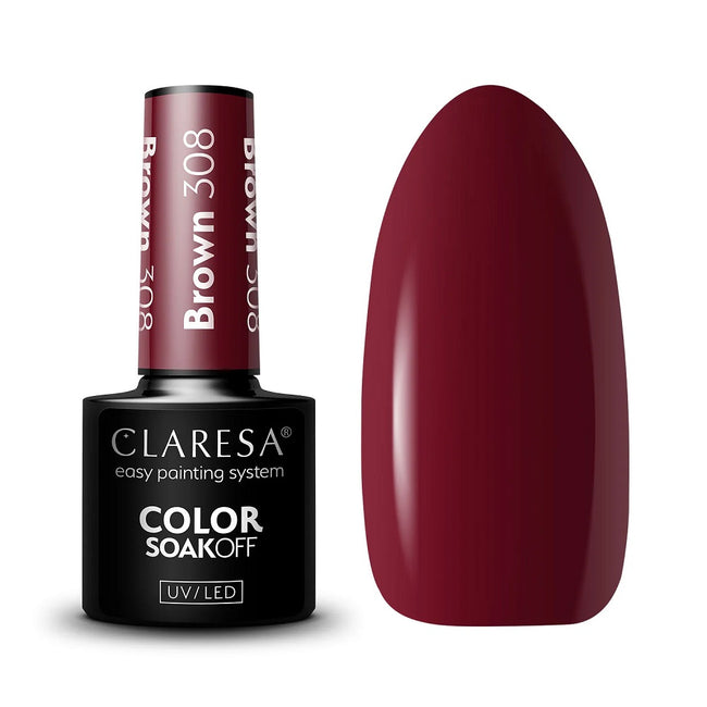 Claresa Color Soak Off UV/LED Brown lakier hybrydowy 5g