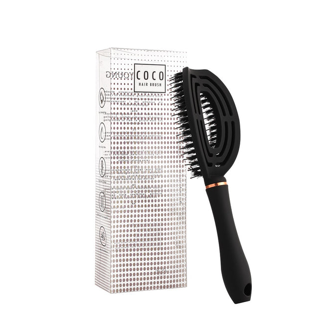 Sister Young Coco Hair Brush szczotka do włosów z włosiem dzika Black