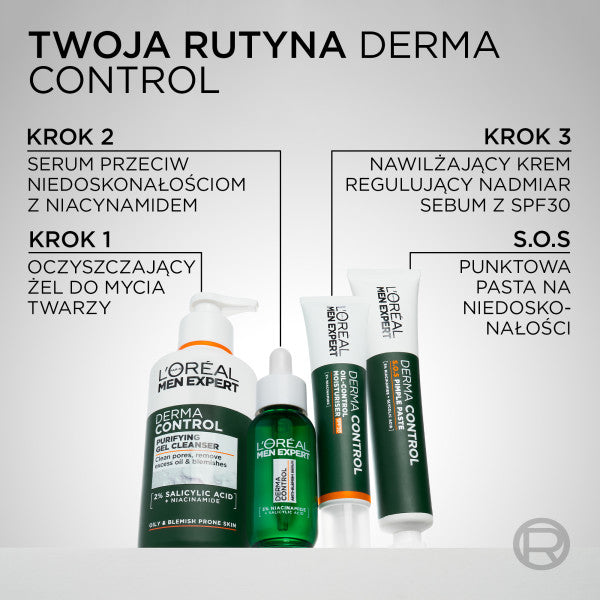 L'Oreal Paris Men Expert Derma Control żel do mycia twarzy z niacynamidem 260ml
