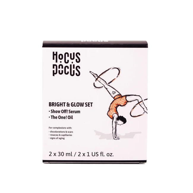 Hocus Pocus Bright & Glow zestaw mikrozłuszczające serum do twarzy 30ml + olejek pielęgnujący 30ml