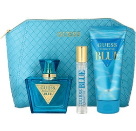 Guess Seductive Blue zestaw woda toaletowa spray 75ml + woda toaletowa spray 15ml + balsam do ciała 100ml + kosmetyczka