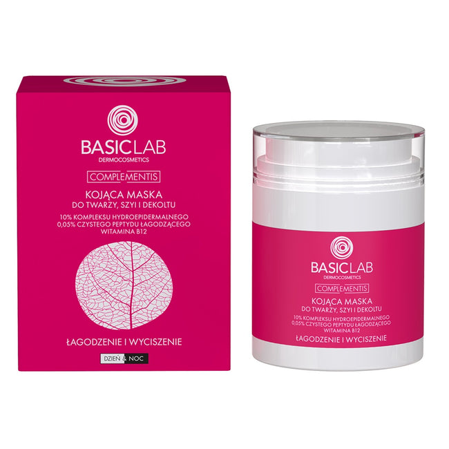 BasicLab Complementis kojąca maska do twarzy szyi i dekoltu Łagodzenie i Wyciszenie 50ml
