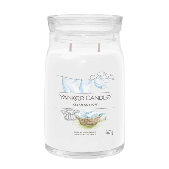 Yankee Candle Duża świeca zapachowa Clean Cotton 567g