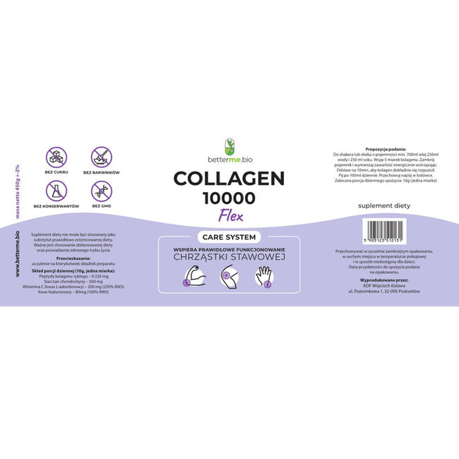 BetterMe Collagen 10000 Flex Kolagen Rybi i Chondroityna suplement diety na stawy kości i mięśnie 450g