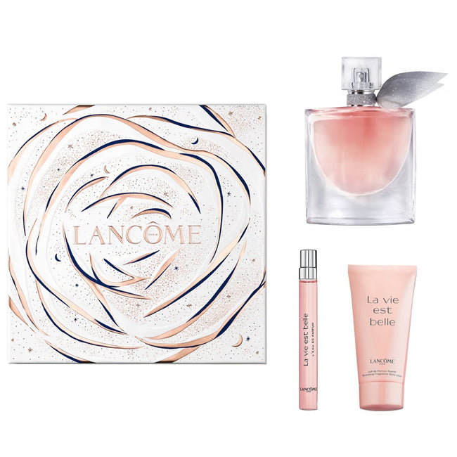 Lancome La Vie Est Belle zestaw woda perfumowana spray 50ml + woda perfumowana spray 10ml + balsam do ciała 50ml