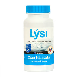 Lysi Tran islandzki 500mg suplement diety 120 kapsułek