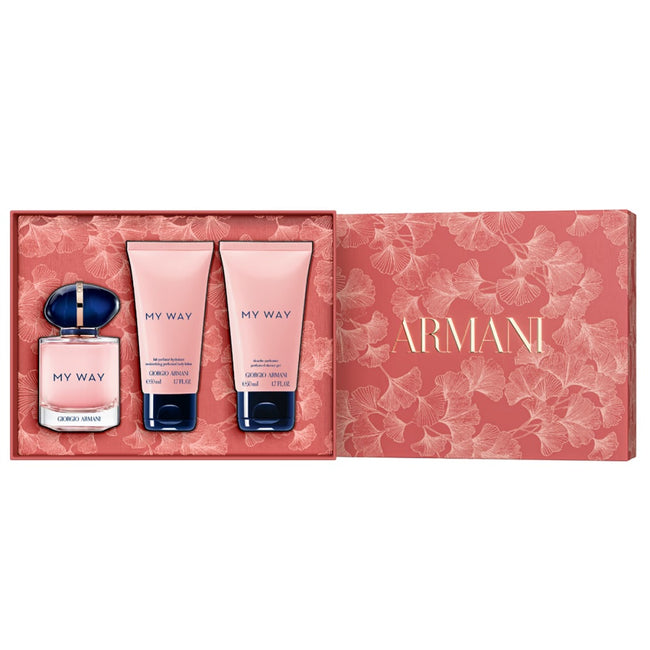 Giorgio Armani My Way zestaw woda perfumowana spray 50ml + balsam do ciała 50ml + żel pod prysznic 50ml