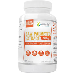 WISH Pharmaceutical Saw Palmetto Extract 600mg suplement diety 120 kapsułek