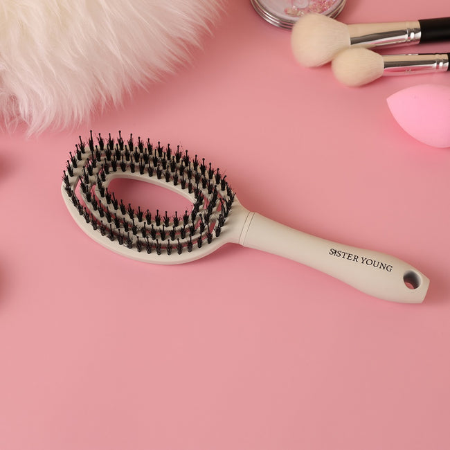 Sister Young Coco Hair Brush szczotka do włosów z włosiem dzika White