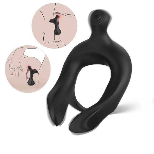 S-HANDE Dot Ring wibrujący pierścień na penisa Black