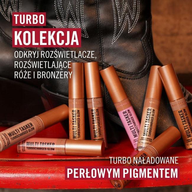 Rimmel Multi Tasker Turbocharged Glow rozświetlający bronzer w płynie