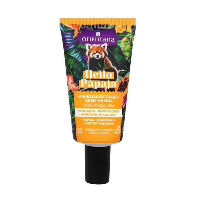 ORIENTANA Hello Papaja mikrozłuszczający krem na noc Witamina C i Enzymy roślinne 40ml