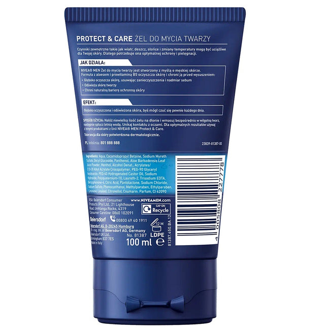 Nivea Men Protect & Care żel do mycia twarzy 100ml