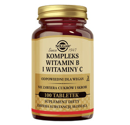 Solgar Kompleks witamin B i witaminy C suplement diety 100 tabletek