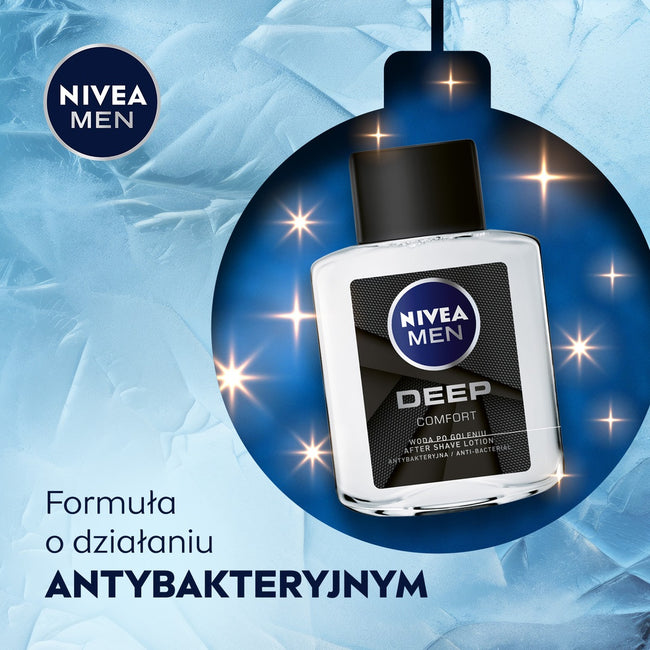 Nivea Men Deep Collection zestaw żel pod prysznic 3w1 250ml + antybakteryjna woda po goleniu 100ml + antyperspirant w kulce 50ml + uniwersalny krem 75ml