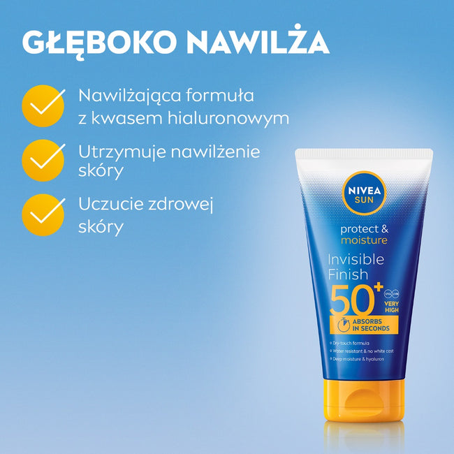 Nivea Sun Protect & Moisture nawilżający balsam do opalania Invisible Finish SPF50+ 150ml