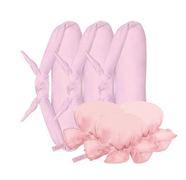 Glov CoolCurl Overnight Blowout wałki do kręcenia włosów na zimno 3szt + Mini satynowe czepki 3szt Pink