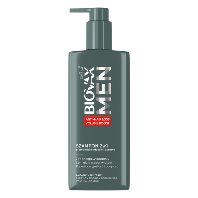 BIOVAX Men Anti-Hair Loss Volume Boost szampon 2w1 pielęgnacja włosów i zarostu 200ml