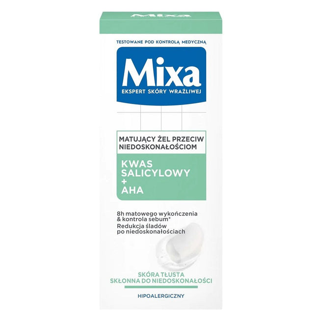 MIXA Matujący żel przeciw niedoskonałościom Kwas salicylowy + kwasy AHA 50ml