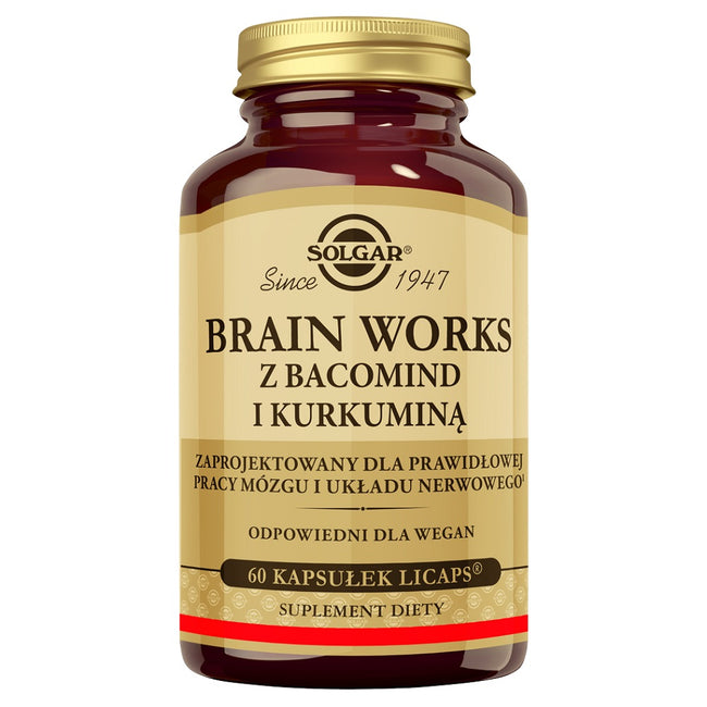 Solgar Brain Works z BacoMind i kurkuminą suplement diety 60 kapsułek