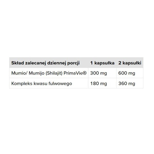 Doctor Life Shilajit Elite PrimaVie suplement diety wspierający płodność i zdrowie skóry 60 kapsułek