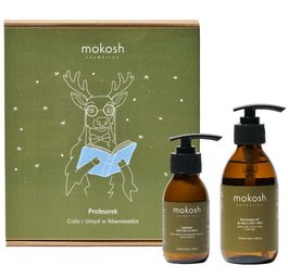 Mokosh Profesorek Ciało i Umysł w Równowadze zestaw nawilżający żel do mycia ciała i dłoni 200ml + łagodzący lekki krem po goleniu 90ml